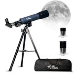 Pie Matrix Neo 50/360 90x HD Zoom Astronomical land & Sky Refractor Telescope with Tripod & Travel Bag,Telescope Gift for Kids, Adults, Beginners to Explore Moon Craters,Planets,Wildlife Bird Watching