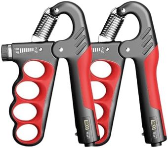 Hautrely 2PACK Grip Strength Trainer, 5-100KG (11-220 LB) Adjustable Resistance Forearm Hand Gripper Strengthener with Counter, Hand Wrist Exercise Workout Equipment for Home/Office Gym (Red)
