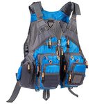 Bassdash Fly Fishing Vest Mesh Vest Free Size Blue