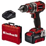 Einhell Power X-Change 50Nm Cordless Drill Driver With Battery And Charger - 18V Brushless 3-in-1 Combi Drill, Hammer Drill And Screwdriver - TE-CD 18/50 Li-i Impact Drill Set, Red/Black