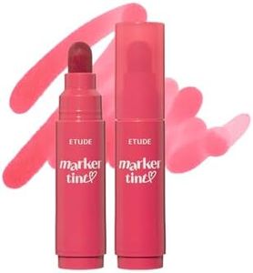 ETUDE Dear Darling Marker Tint #8 Cherry Punch (5g) | Hydrating & Long Lasting Lip Stain | High Pigmented Lip Maker with Easy Drawing Tip | Korean Daily Lip Tint, Korean Makeup, Kbeauty
