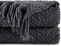 BATTILO HOME Dark Grey Throw Blanke