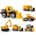 Jenilily Alloy Construction Engineering Truck Models Mini Pocket Size Play Vehicles Cars Toy, Early Educational Toy for Kids Toddlers Boys Gift (6Pcs Set)