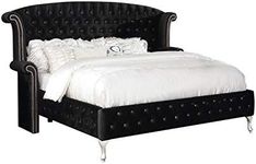 Deanna Tufted Upholstered Bed Black, Eastern King