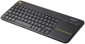 Logitech K400 Plus Wireless Touch TV Keyboard With Easy Media Control and Built-in Touchpad, HTPC Keyboard for PC-connected TV, Windows, Android, Chrome OS, Laptop, QWERTY UK English Layout - Black