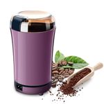 Wancle Protable Electric Coffee Grinder, Stainless Steel Dried Spice Grinder and Chopper, Coffee Bean Grinder Machine for Spice, Pepper, Herbs, Nuts (Purple)