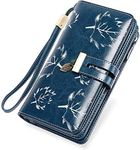 HUANLANG Large Womens Wallet Leathe