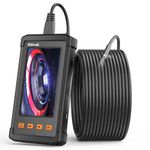 Oiiwak Dual Lens Endoscope for Industrial Sewer Pipe Drain Plumbing Inspection Camera Snake with Light IP68 Waterproof(15m)