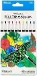 BAZIC Products Felt Washable Markers 10 Colors, Fine Line Coloring Marker, Non Toxic Art Supplies, Gift for School (10/Pack), 1-Pack