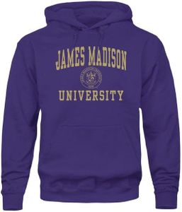 Barnesmith James Madison University JMU Dog Hooded Sweatshirt, Heritage, Purple, Small