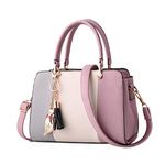 NICOLE&DORIS Women Handbags Tassels bags Designer Top Handle Shoulder Bags Tote Crossbody Bag for Ladies PU Leather Bag With Pendant Pink