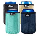 WK IEASON 12oz Standard Can Sleeves Insulators Holder Non-Slip Neoprene Can Cooler for Coco cola, White Claw and More(Black/Cool Mint/Dark Blue/Khaki)