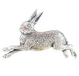 RUNNING HARE - Hand Made in UK Pewter Badge