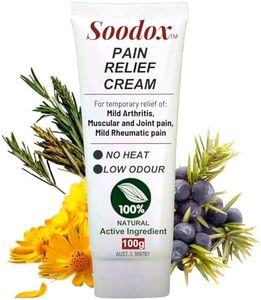 Soodox Pain Relief Cream for Knee, Back & Shoulder 100g, Fast-Absorbing, Non-Greasy & Low-Odor Arthritis Pain Reliever for Joint & Muscle Pain, Powered by Natural Active Ingredients
