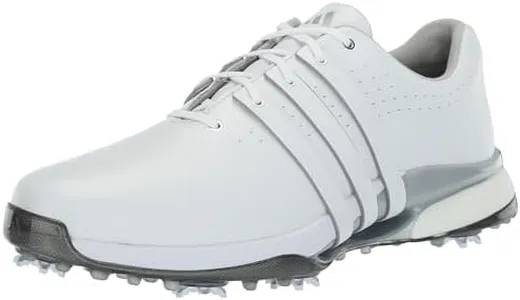 adidas Men's Tour360 24 Golf Shoes, Footwear White/Silver Metallic, 9.5