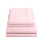 Sweet Home Collection 1800 Supreme Collection Bed Sheet Set Egyptian Quality Brushed Microfiber 4 Piece Deep Pocket, Queen, Pale Pink