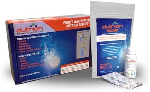 Dutrion Brand Water Purification Tablets - Purifying Camping Chlorine Dioxide Drinking Tablet, Cleaning Aqua Bottle Purifier Drops & Tabs, Pristine Fresh Tank Emergency Treatment Pills, 6ct 1 Gram