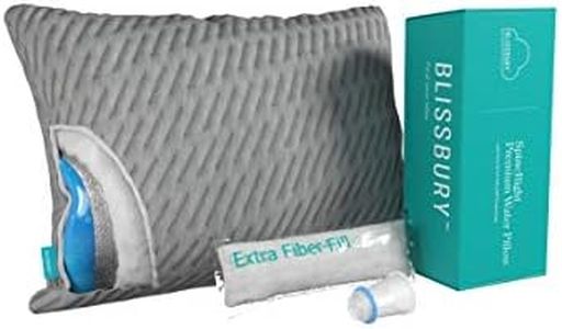 BLISSBURY Adjustable Water Pillow - Waterbase and fiberfill Stuffing Adjust to Help Side Sleepers with Shoulder or Neck Pain.