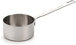 RSVP International Endurance Stainless Steel Measuring Pan Scoop, 1 1/2 Cups | Dry or Liquid | Baking or Cooking | Perfect for Feeding Pets, Cat Dog Food, Bird Seed, etc. | Dishwasher Safe, Blue