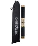 CardioStix 8.5oz Bundle Highest-Weighted Double Grip Timbale Premium American Hickory Wood Cardio Drum Sticks | Drumming, Fitness, Aerobic Class, Exercises & Workouts (Giraffe with Bag)