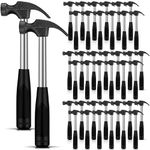 Lasnten 40 Pcs Claw Hammer Bulk for Kids Household Small Stubby Hammers with Soft Rubber Handle Multifunction Mini Sledge Hammer Lightweight Camping Tools for Home DIY Craft Woodworking Jewelry Making