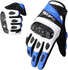WTACTFUL Guantes de motocicleta con nudillos de carbono para hombres y mujeres, guantes de motocicleta con pantalla táctil para BMX, ATV, MTB, equitación, carreras de carretera, motocross, azul, M