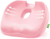 AUVON Stylish Pink Donut Pillow Hemorrhoids Scientific Center Hole & U-Shaped Cutout, Butt Pillow for Back & Tailbone Pain Relief, Seat Cushion for Postpartum Pregnancy & After Surgery Sitting Relief