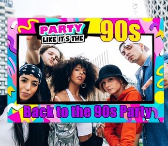JeVenis Back to 90s Photo Booth Frame 90s Photo Booth Props Back to 90s Decorations 90s Party 1990s Party Photo Booth Props 90's Style Photo Booth Props