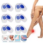 Silicone Gel Heel Cups Shoe Inserts For Plantar Fasciitis Sore Achilles Pain New
