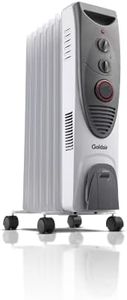 Goldair 1900W 7 Fin Dual Tech Oil Column Heater with 3 Heat Settings, 24-Hour Timer