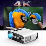 Ultra HD 4K Projector with Wifi and Bluetooth, Home Theater Daytime Projector for Gaming Office Work, 1000 ANSI Lumens Projector Wireless Casting with Smartphone Laptop Tablet Netflix