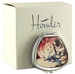 Designer Pill Box by Houder - Decorative Pill Case with Gift Box - Carry Your Meds in Style (Kittens)