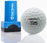 Ball Badge - Golf Ball Stamp (The Happy Series), Self-Inking Golf Ball Stamper, Golf Ball Marker, Reusable Golf Ball Marking Tool to Identify Golf Balls - Reusable Ink Stamp (Somebody's Closer)