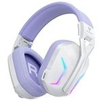 WESEARY Wireless Gaming Headsets with Microphone for PC PS5 PS4 Switch Mac, 7.1 Surround Sound Headset Wireless with 50mm Drivers, 2.4GHz Bluetooth Gaming Headphones, 50Hr Battery, Cool RGB