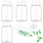 WLLHYF 4Pcs Clear Pill Bottle, 80ml Empty Clear Plastic Pill Bottles Medicine Bottle Empty Reagent Bottle Chemical Containers with Caps for Liquid Solid Powder