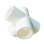 DEHRAN UPVC 5-Way Elbow 1/2" inchi (20mm) Pipe Fitting for Green House Project Home Office Water Fitting Furniture and Plumbing Projects White Color (5)