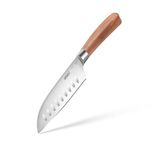 Stahl Stainless Steel Santoku Knife with Walnutwood Handle Sharp Razor Blade for Chefs Kitchen Restaurant | 5 Inches / 13 cm