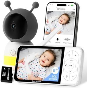 Baby Monitor- 2K Baby Camera Monitor with WiFi 5" HD Screen, Night Vision, 24 Hours VOX Mode,Temperature Sensor Cry & Motion Detection, PTZ Auto Tracking