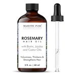 Majestic Pure 100% Pure Rosemary Oil Infused With Biotin | Hair Strenghtening Treatment | Nourishing & Volumizing | With Jojoba Oil & Castor Oil | Non GMO Verified | 60 ml