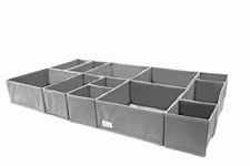 Periea UK Drawer Organiser Divider Pack of 12 Foldable Drawer Organisers (Grey)