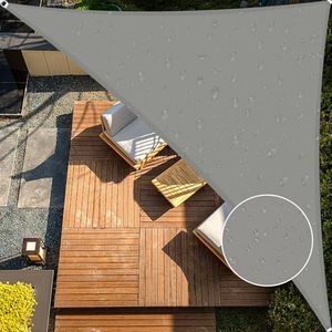 Shade&Beyond 16'x16'x16' Waterproof Sun Shade Sail Canopy UV Block Sunshade for Backyard Yard Deck Outdoor Facility and Activities, Light Grey