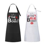 LOOPES Anniversary Engagement Gifts for Couple,2PCS Mr&Mrs Aprons Set Couples Gifts for Her Him Adjustable Kitchen Garden Cooking Couple Aprons Gifts for Wedding Anniversary Valentines Xmas