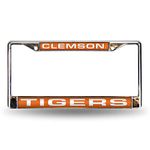 NCAA Clemson Tigers Laser-Cut Chrome Auto License Plate Frame