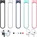 【5 Pack】 Ultra Strong Magnetic Airpods Straps Anti-Lost Cord for AirPods 1st& 2nd/ AirPods 3rd /AirPods Pro 1st/ 2nd,Silicone Sports Lanyard and Ear Hook-5 Straps +1 Pair EarHook