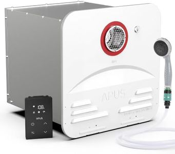 APUS RV Tankless Water Heater, 80,000 BTU Propane On Demand Instant Hot Water Heater with White Door and Remote, 4.8 GPM, 12V, High Altitude Available, CSA Certified, Compatible with All RVs
