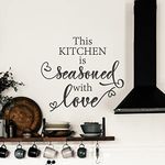 My Vinyl Story - Kitchen - Decor Kitchen Wall Decals Quote for Family Dining Room Home Decoration Art Words and Saying Sticker Sign Family Decor Removable Vinyl Lettering Gift (Seasoned with Love)