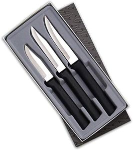 Rada Cutlery Paring Knife Set – 3 Knives with Stainless Steel Blades and Black Stainless Steel Resin Handles Made in The USA