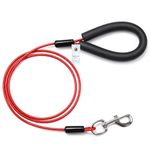 Foodie Puppies Extra Strong Tie-Out Cabel/Leash for Dogs (6 Feet) | Vinyl Coated Galvanized Leash, Tangle Resistant, Strong Grip with Safety Hooks (Color May Vary)