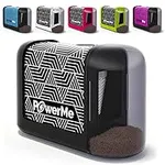 POWERME Electric Pencil Sharpener - Pencil Sharpener Battery Powered for Kids, School, Home, Office, Classroom, Artists – Battery Operated Pencil Sharpener for Colored Pencils, Ideal for No. 2