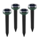 ALLOMN Solar Mole Repellent Ultrasonic, 4 Pack Ultrasonic Solar Mole Repellent Waterproof Solar Power Mole Stopper for Garden Lawn Yard Home Get Rid of Mouse Gophers Mole Rat Vole Rodent Snake